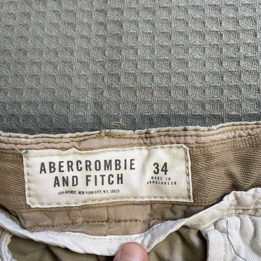 Vintage Abercrombie & Fitch Cargo Shorts 34 Men's Khaki Button Fly Drawstring